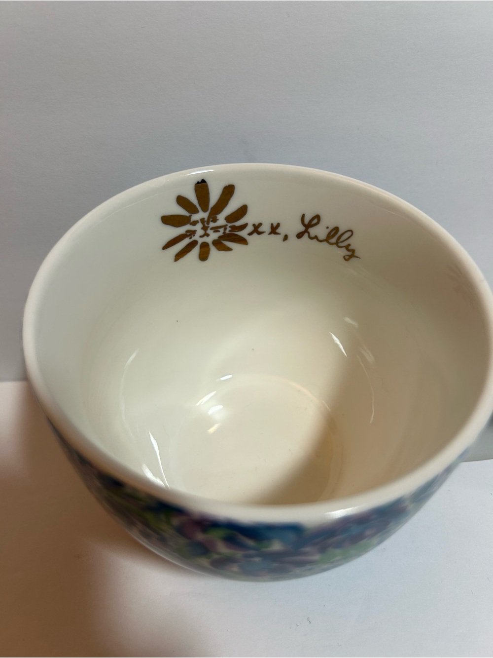Lily Pulitzer Floral Blue Ceramic Cup - Picture 3 of 5